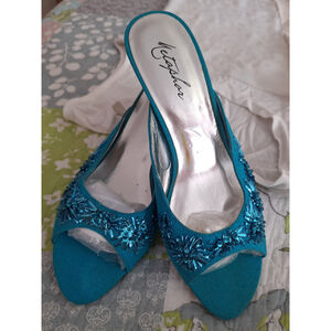 Vintage Metephor embellished tourquise slide